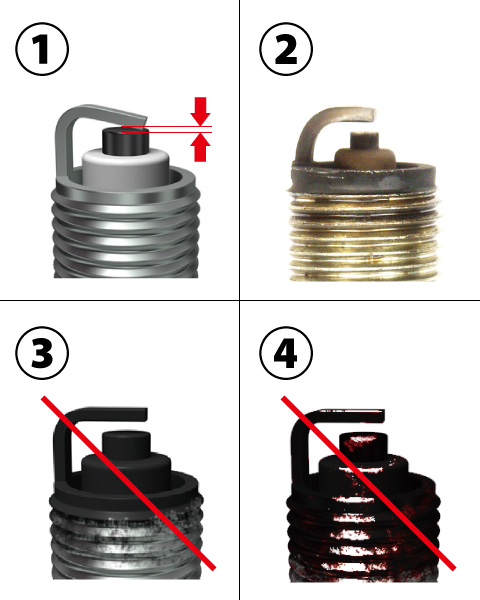 improperly gapped spark plugs